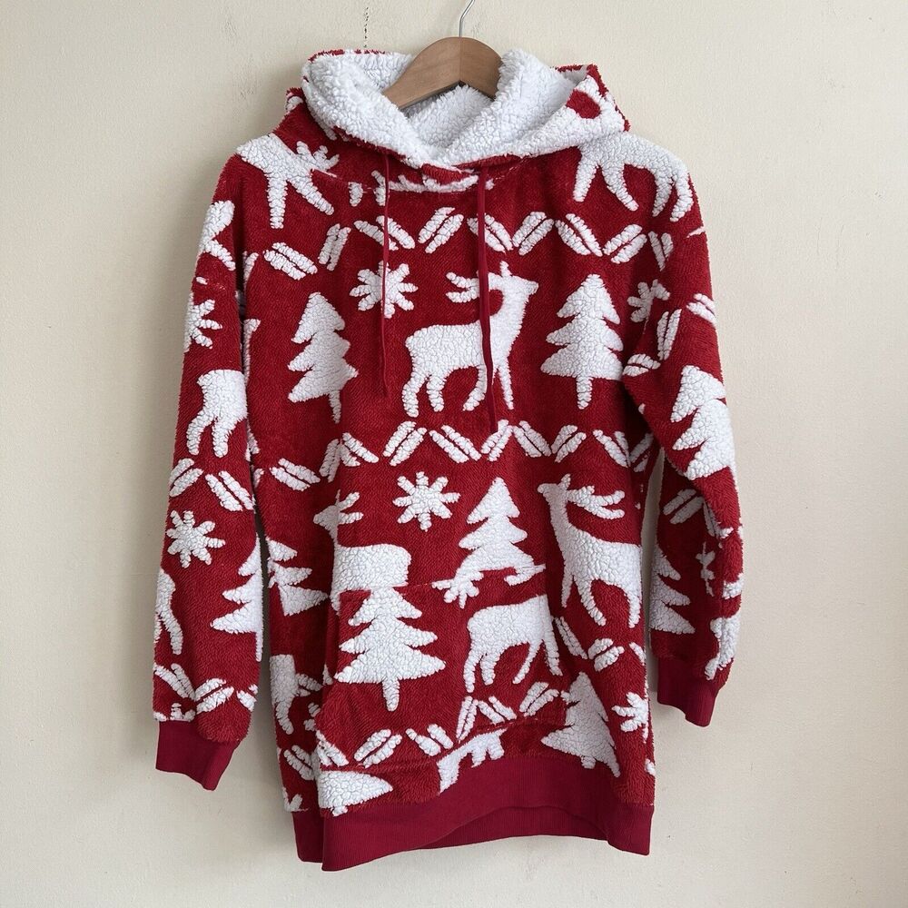 Vera Bradley Red & White Sherpa Holiday Hoodie
